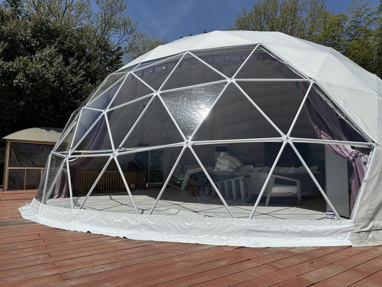 ドームテント透明部 施工後 外観